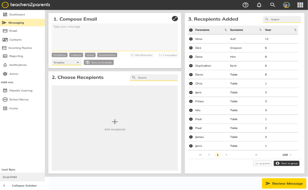 Messaging UI