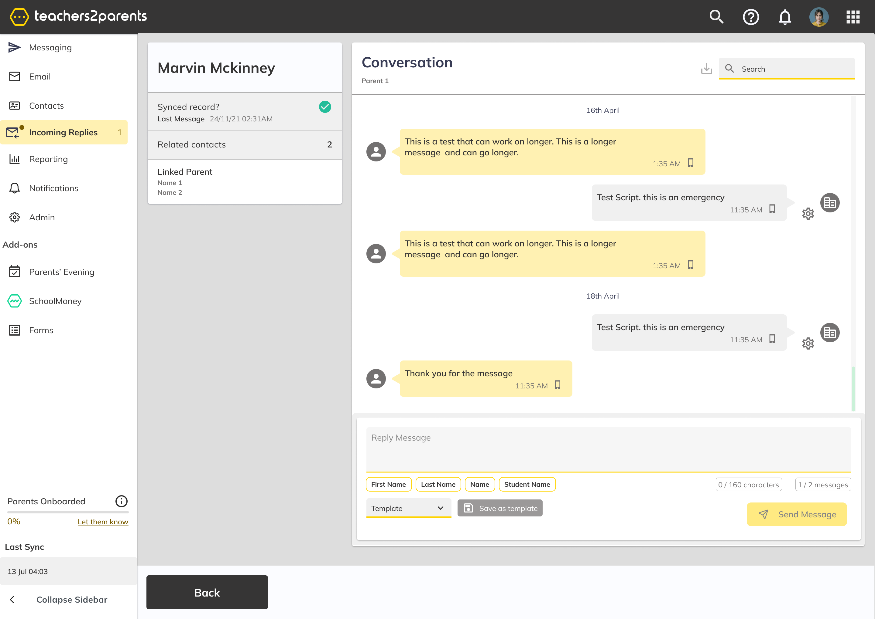 Desktop conversation view